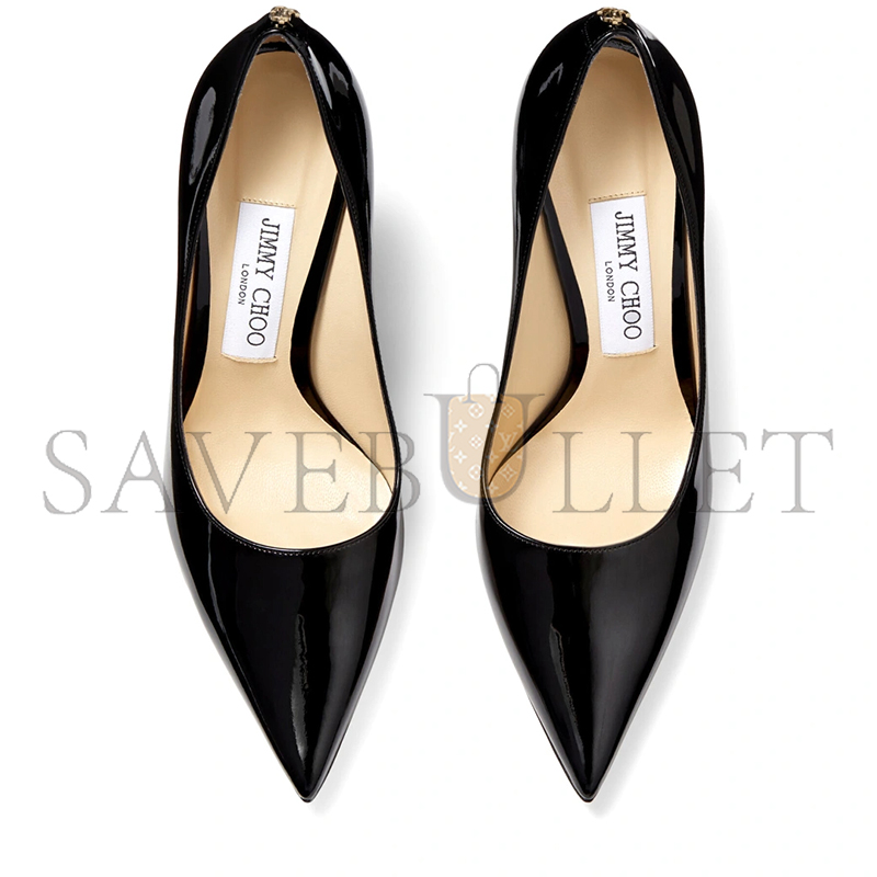 JIMMY CHOO LOVE 100 BLACK PATENT LEATHER POINTED-TOE PUMPS LOVE100PWJ JIMMY CHOO LOVE 100 BLACK PATENT LEATHER POINTED-TOE PUMPS LOVE100PWJ